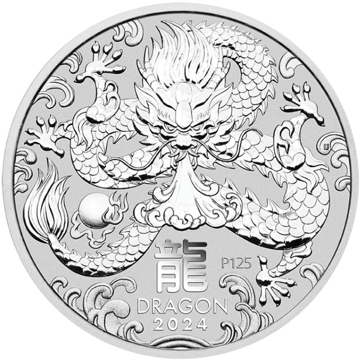 Rok Smoka - 2024 - 2 Uncje Srebra