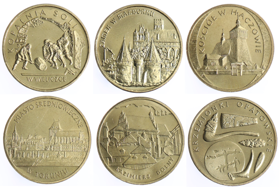 Seria monet 2 zł - Zabytki Kultury w Polsce - 2001-2012 rok