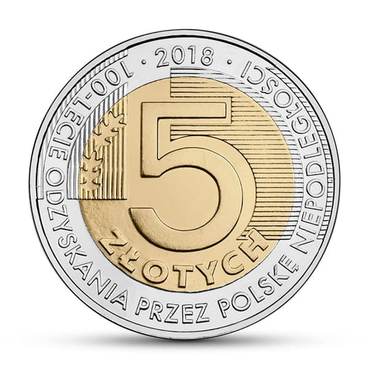Moneta 5 zł Niepodległość - 100 lecie odzyskania