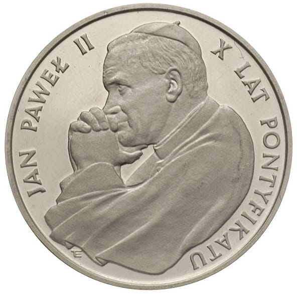 10 000 złotych - Jan Paweł II - X Lat Pontyfikatu  - 1988 rok