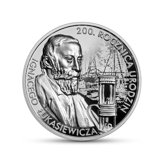 Moneta 10 zł 200. rocznica urodzin Ignacego Łukasiewicza