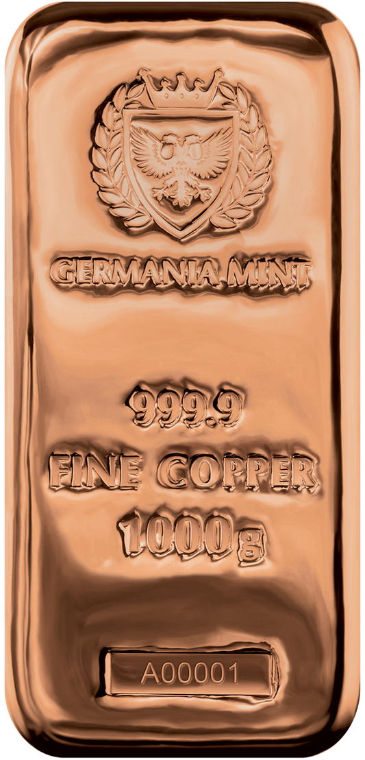 Sztabka Germania Mint - 1 kg Czystej Miedzi