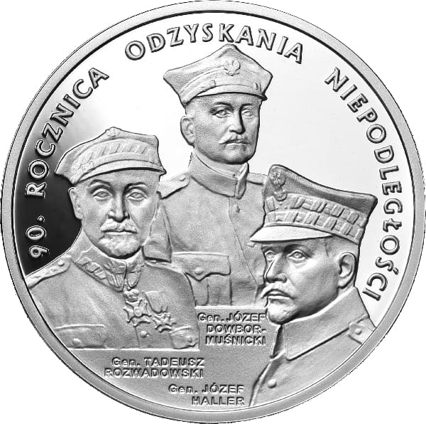Moneta 20 zł 90. rocznica Odzyskania Niepodległości